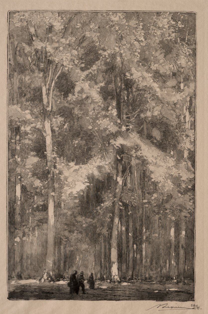 Le Matin, encruzilhada dos Fortes Marlotte, 1889. de Auguste Louis Lepère