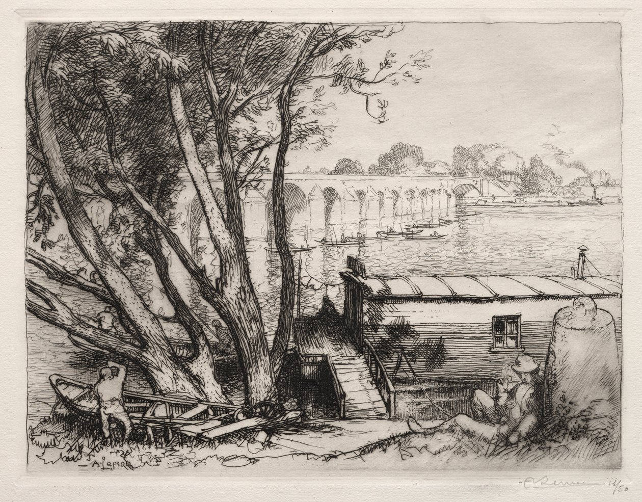 A ponte de Poissy de Auguste Louis Lepère