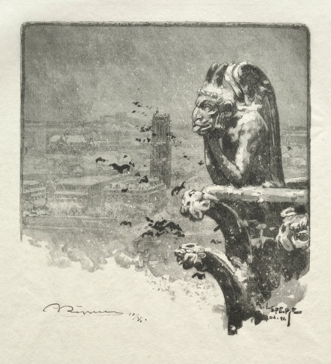 O Stryge de Notre Dame de Auguste Louis Lepère