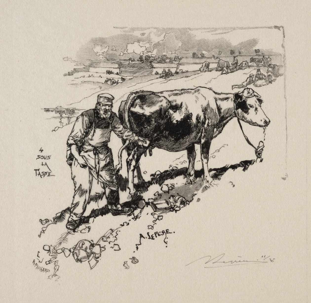 O traficante de leite. de Auguste Louis Lepère
