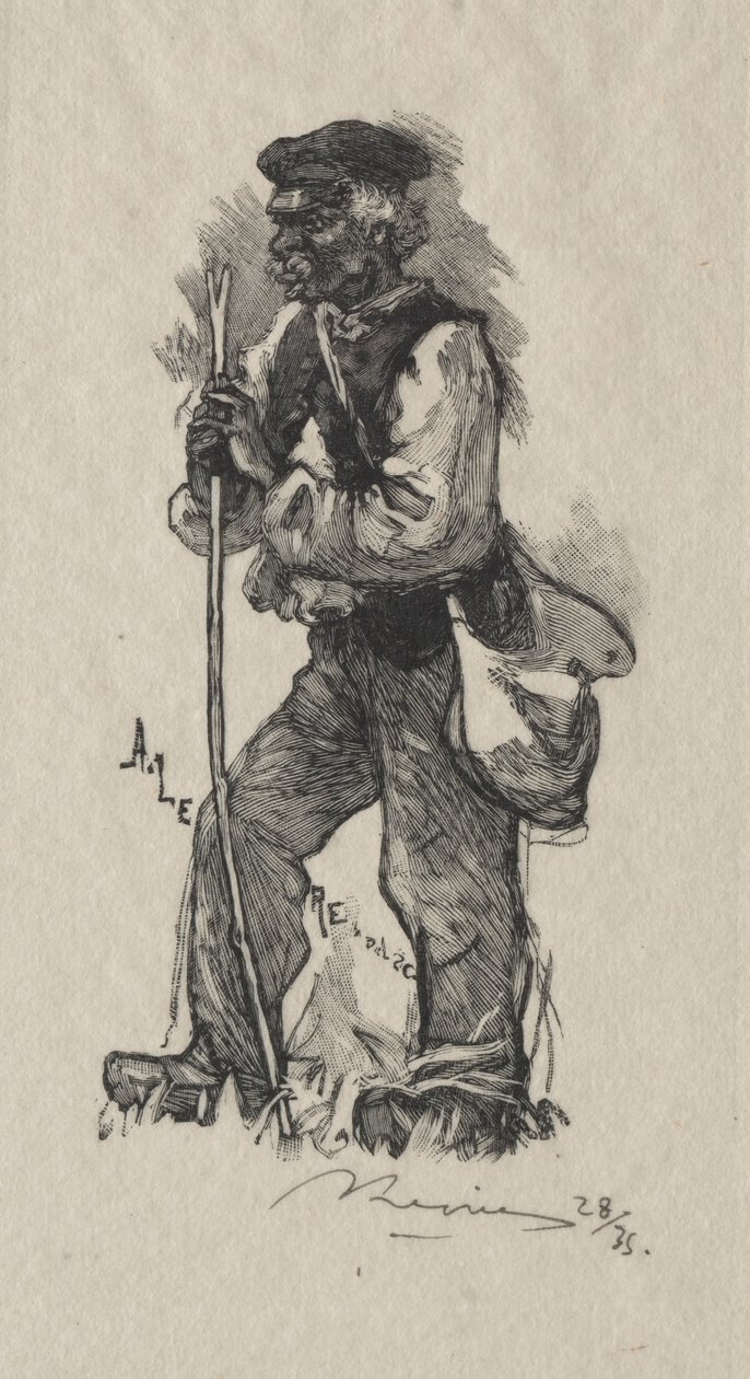 O tomador de cobras, 1889. de Auguste Louis Lepère