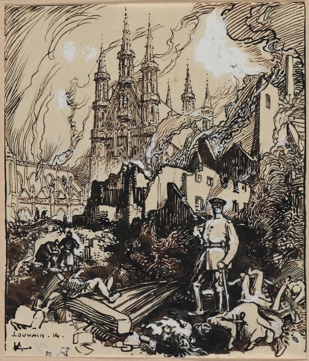 Lovaina, 1914. de Auguste Louis Lepère