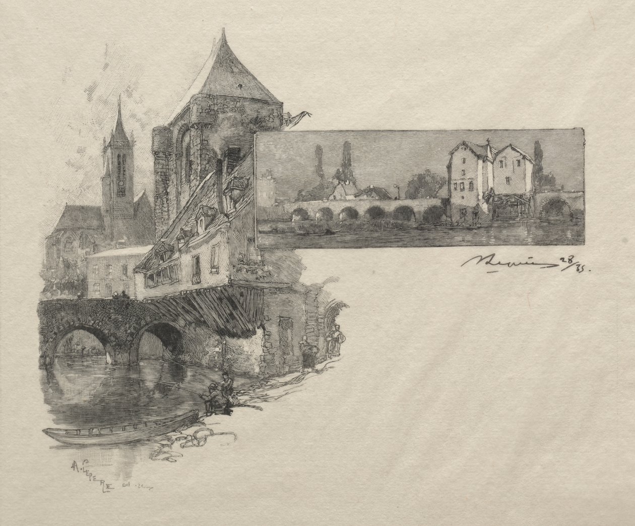 Moret - O moinho de bronzeado de Auguste Louis Lepère