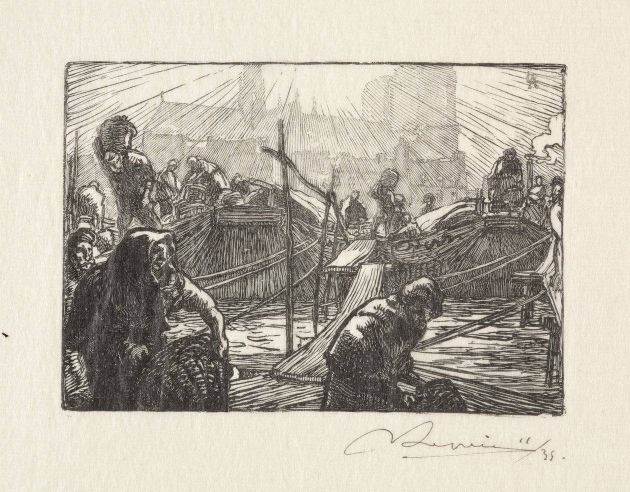 Notre Dame vista do Apple Market de Auguste Louis Lepère