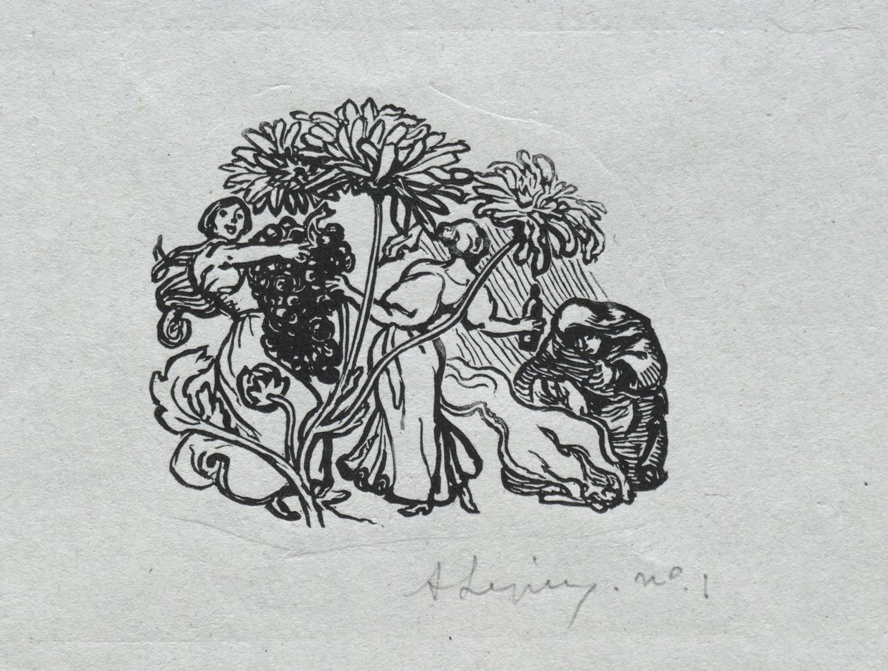 Paris Almanac, 1897: Tail-piece, Outono de Auguste Louis Lepère