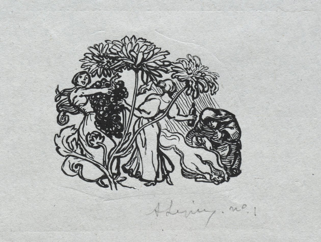 Almanaque de Paris, 1897: Peça de cauda, outono, 1897. de Auguste Louis Lepère