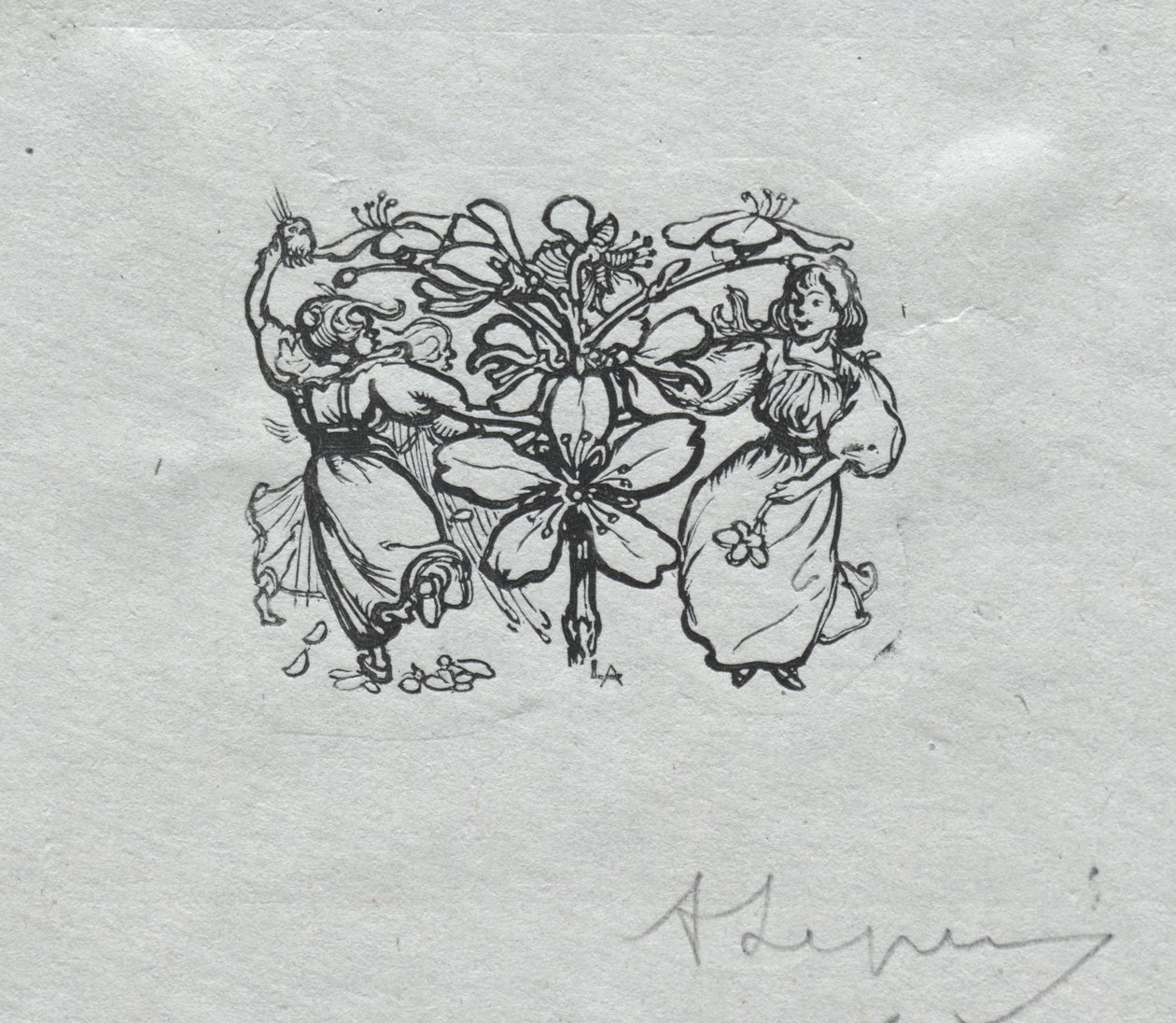 Almanaque de Paris, 1897: Tail-piece, Primavera de Auguste Louis Lepère