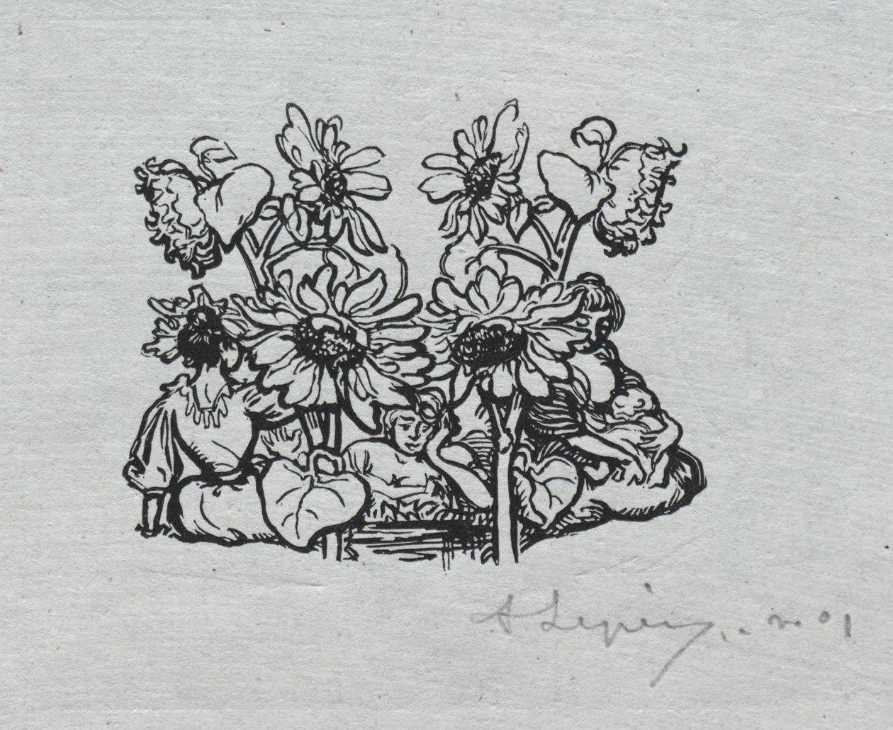 Almanaque de Paris, 1897: Tail-piece, Verão de Auguste Louis Lepère