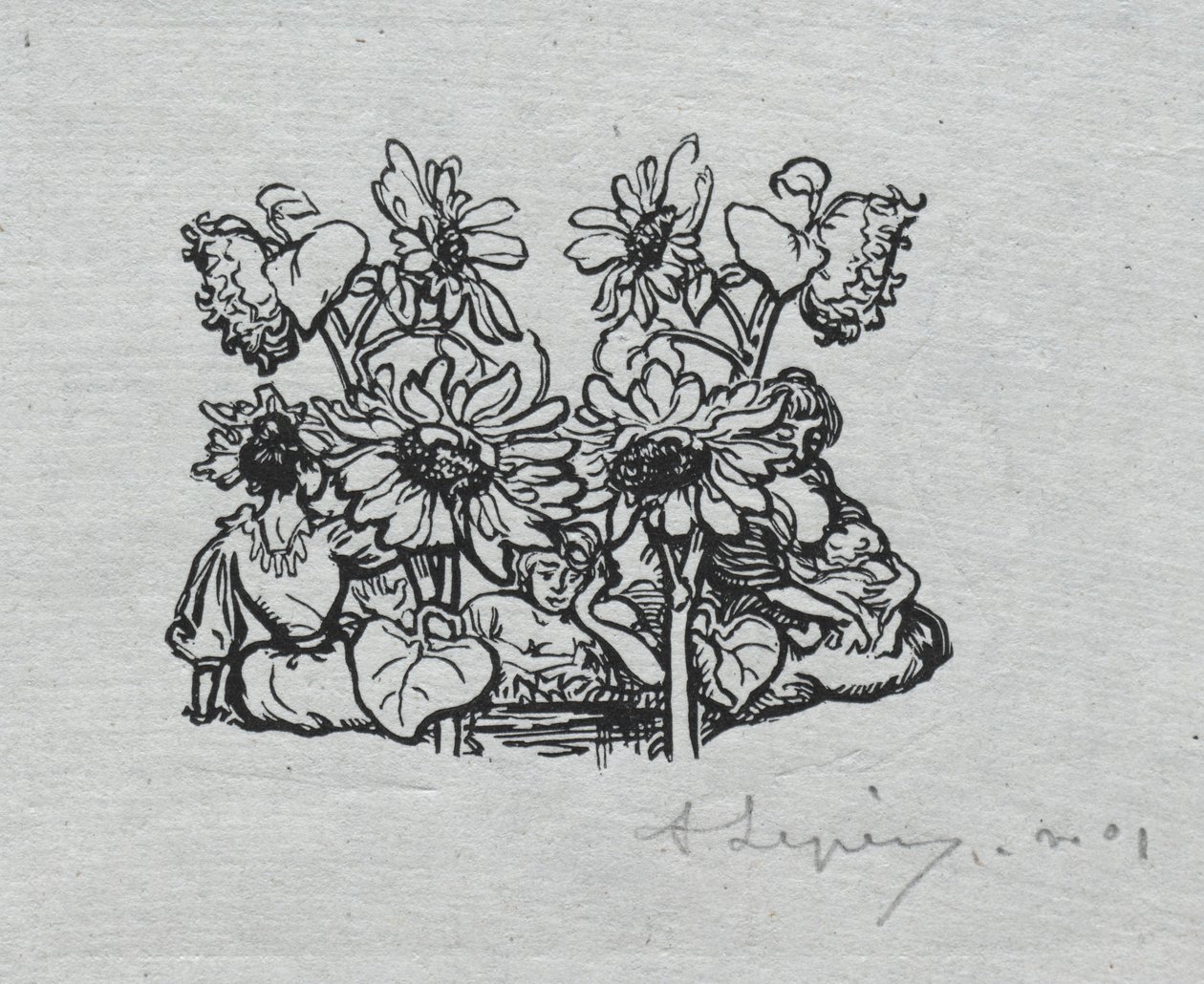 Almanaque de Paris, 1897: Peça de cauda, verão, 1897. de Auguste Louis Lepère