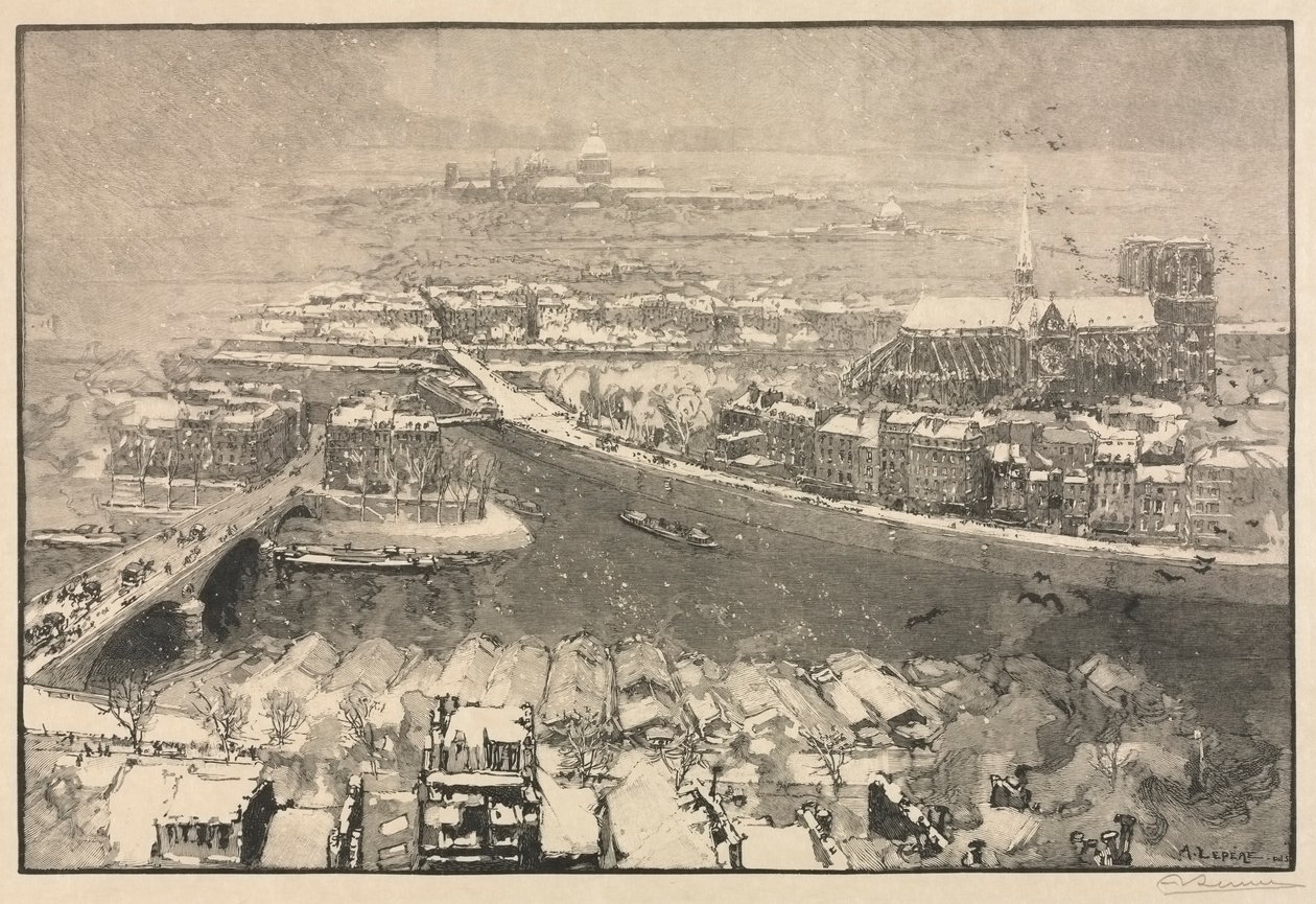 Paris sob a neve de Auguste Louis Lepère