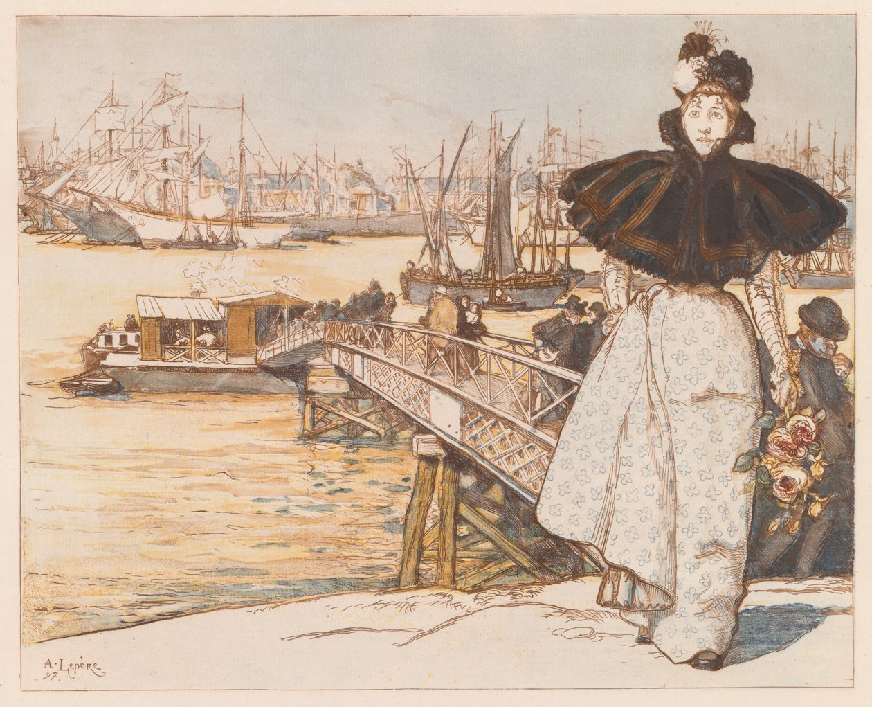 Cais no Garonne, Bordeaux Cais no Garonne, Bordeaux, 1897. de Auguste Louis Lepère