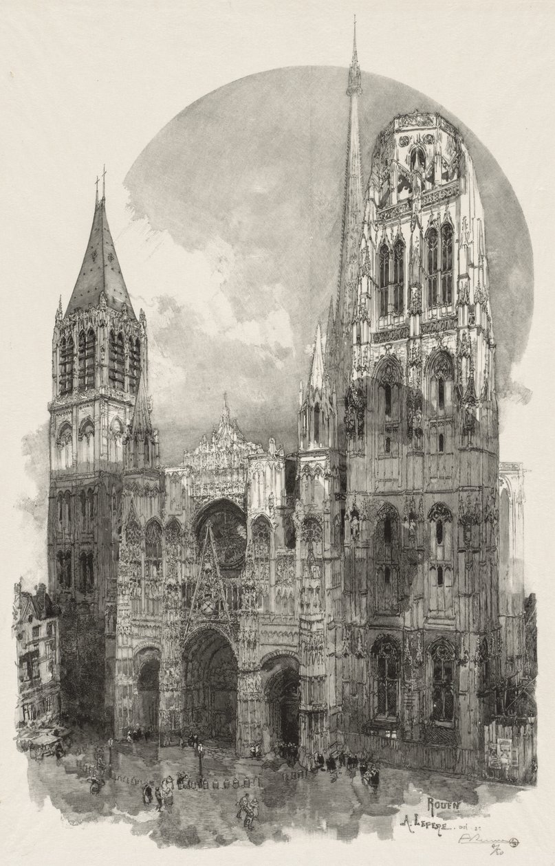 Rouen Ilustrado: La Cathedrale de Rouen, 1888. de Auguste Louis Lepère