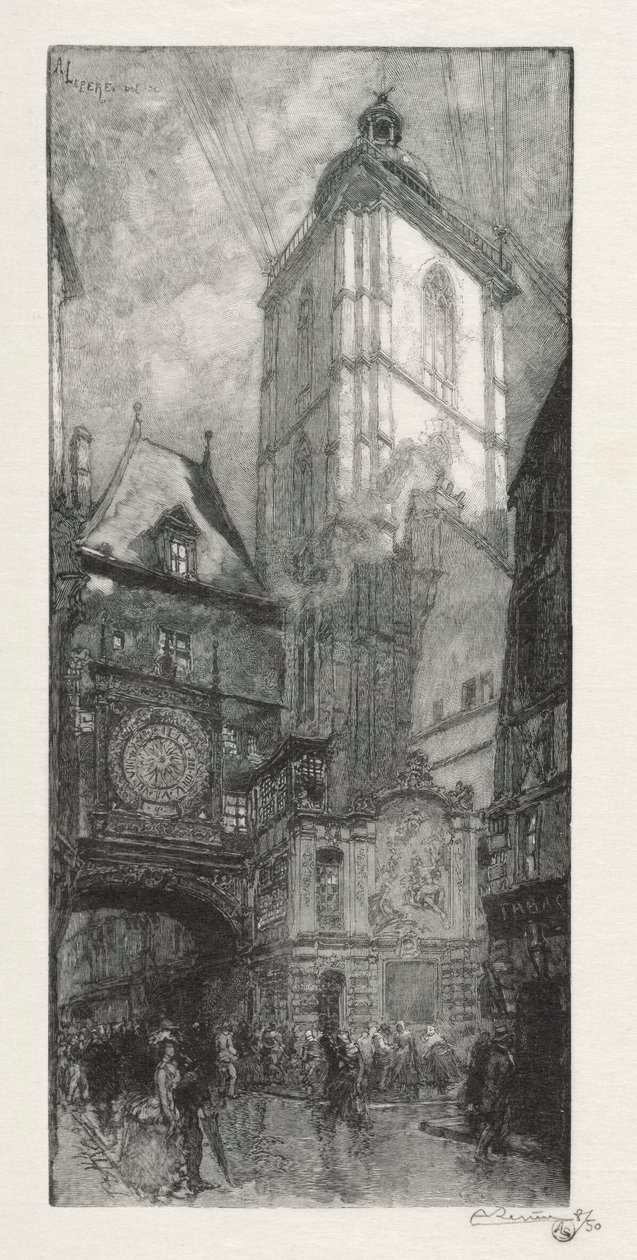 Rouen ilustrado: o grande relógio de Auguste Louis Lepère