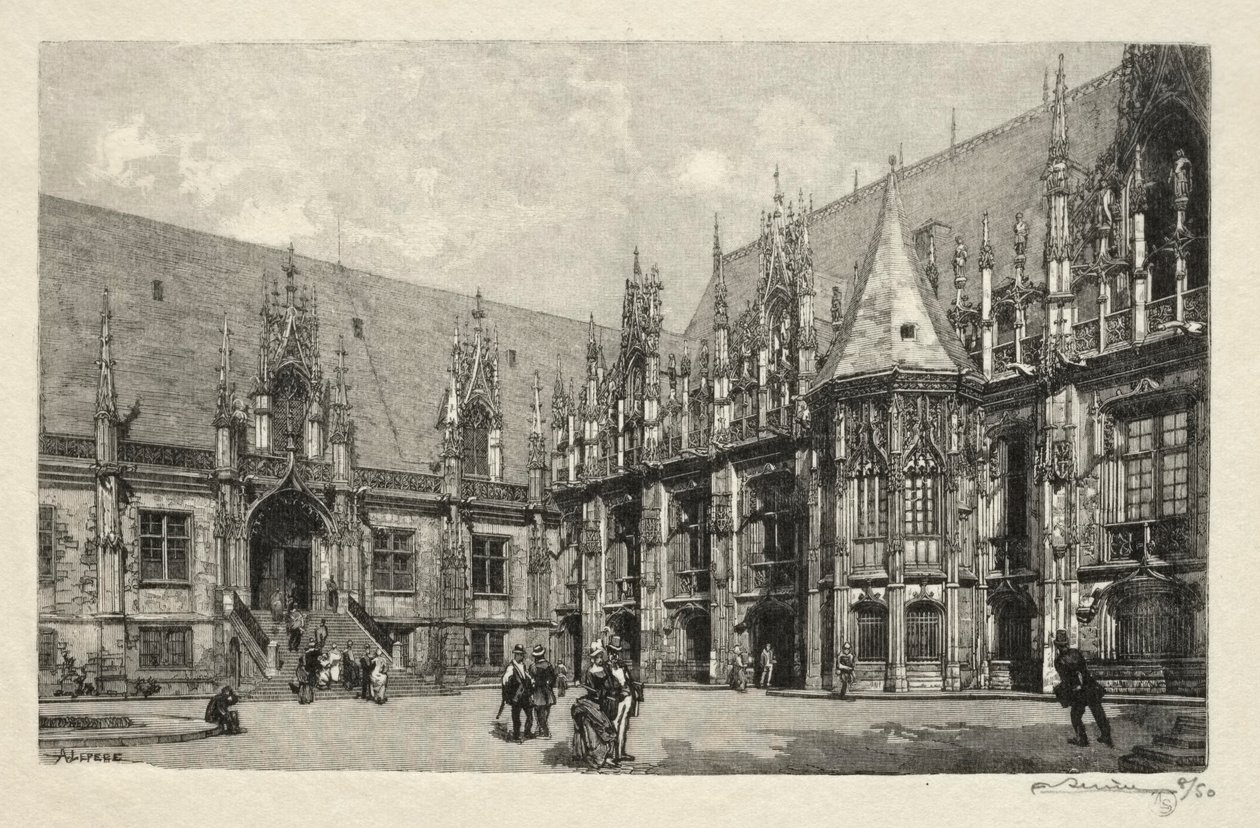 Rouen Illustré: O Palácio da Justiça, 1896. de Auguste Louis Lepère