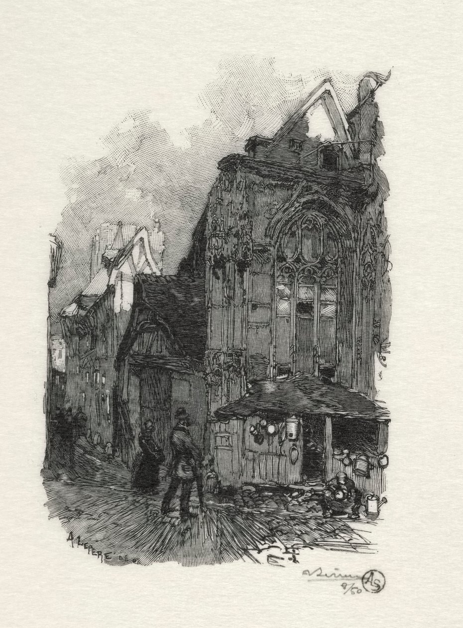 Rouen ilustrado: Saint Etienne dos Coopers de Auguste Louis Lepère