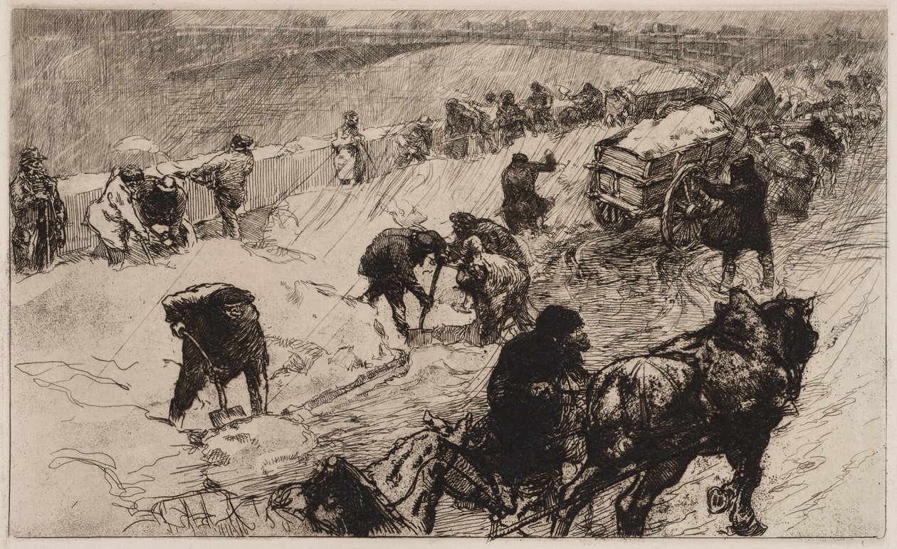 Luta de bolas de neve: Flower Quay de Auguste Louis Lepère