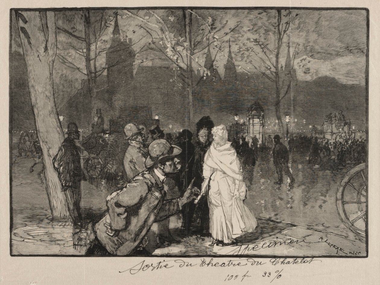 Saindo do Teatro Chatelet de Auguste Louis Lepère