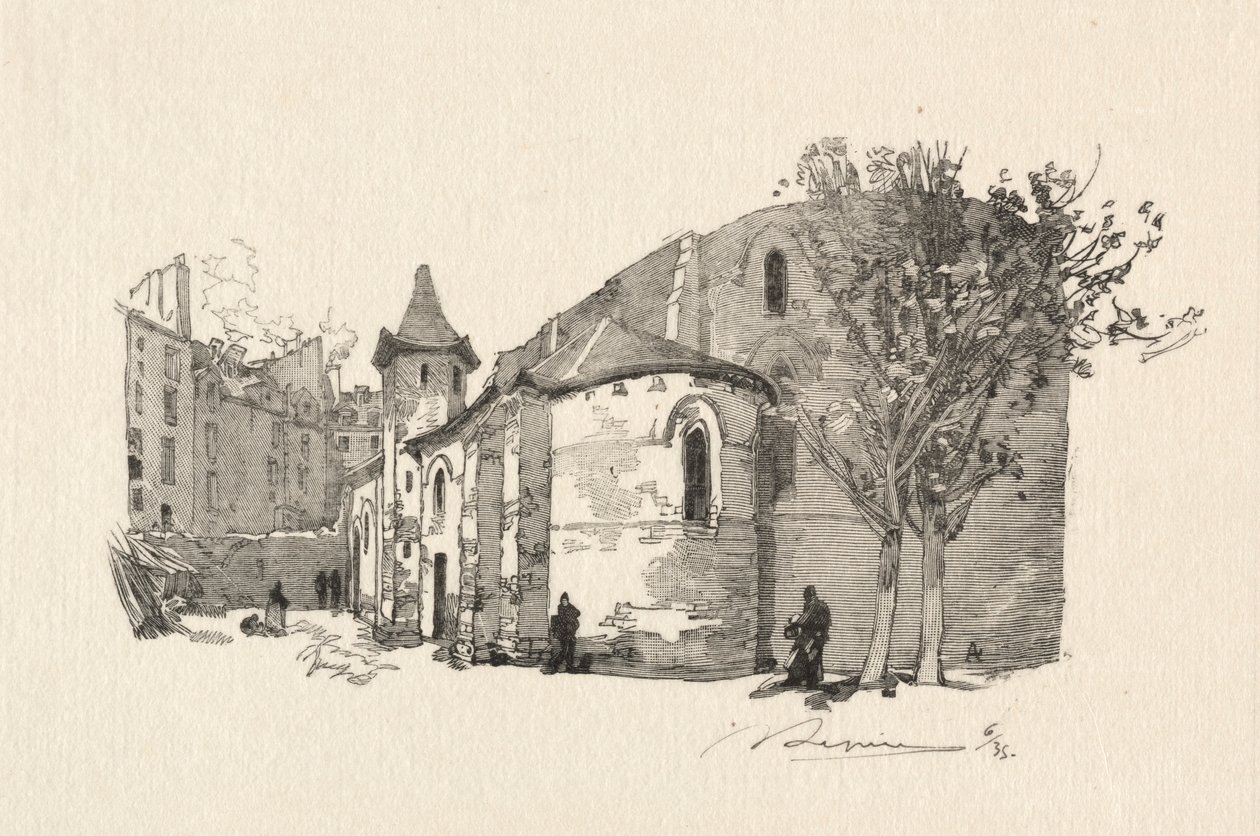 St. Julien le Vauvre, Vista exterior. de Auguste Louis Lepère