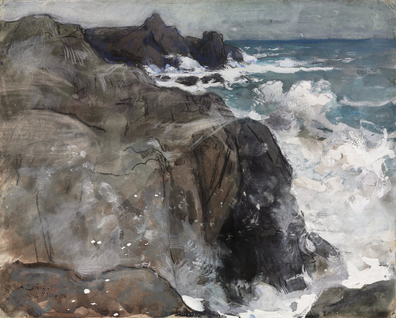 Tempestade na Ilha de Yeu de Auguste Louis Lepère