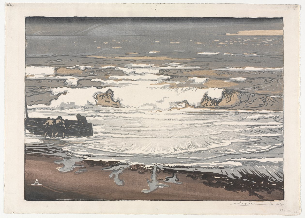 As ondas quebrando, maré de setembro de 1901 de Auguste Louis Lepère
