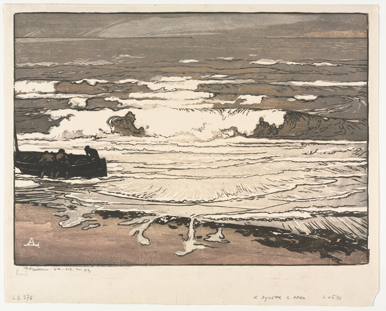 As ondas quebrando, maré de setembro de 1901 de Auguste Louis Lepère