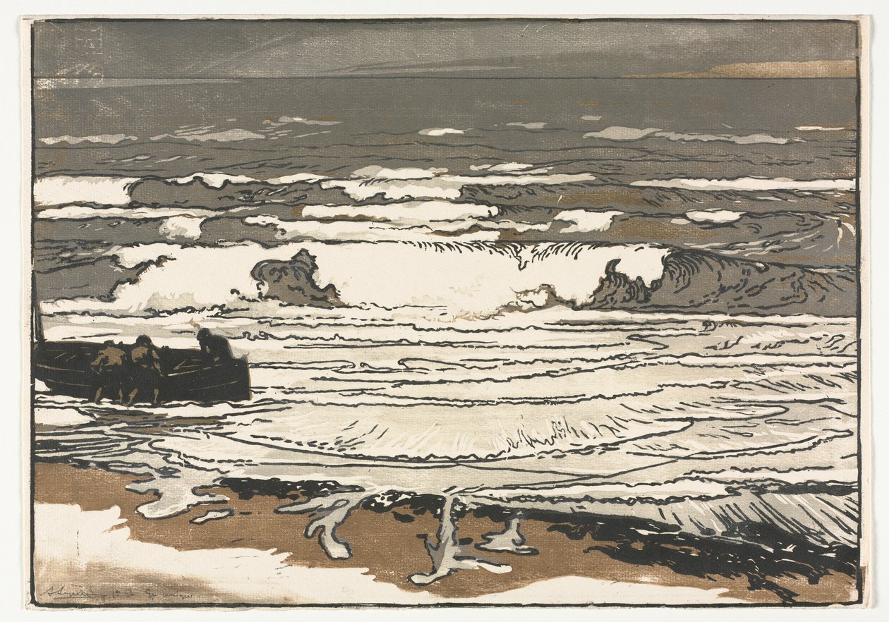 As ondas quebrando, maré de setembro de 1901 de Auguste Louis Lepère
