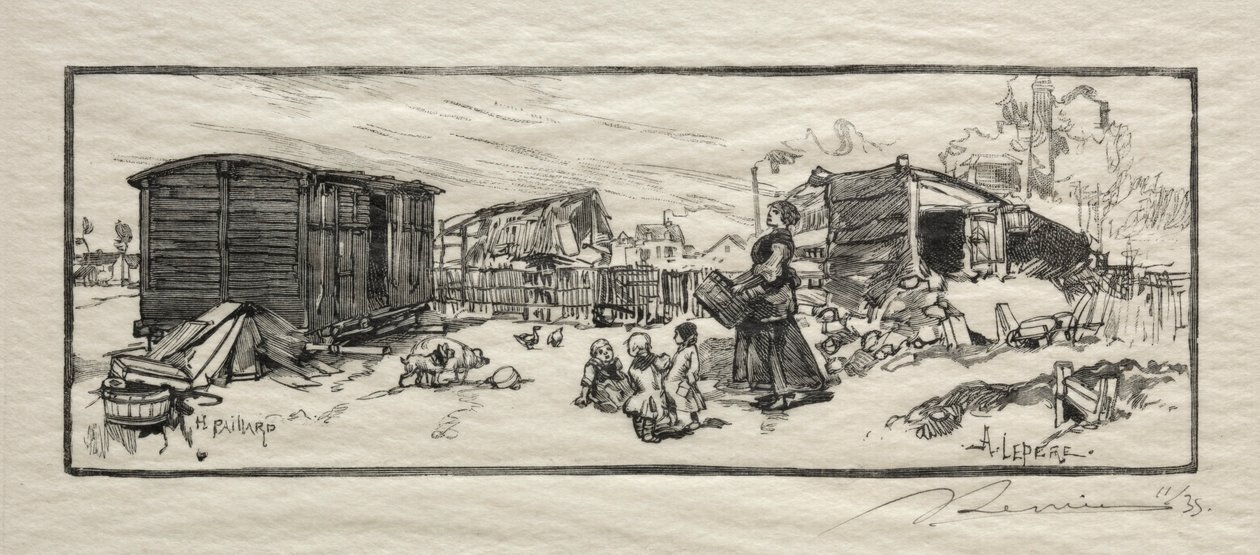 The Carriage House O vagão. de Auguste Louis Lepère