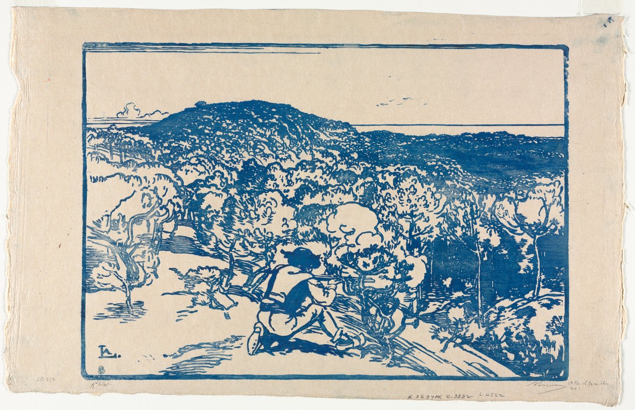 O caçador furtivo, dunas de São João do Monte, 1901. de Auguste Louis Lepère