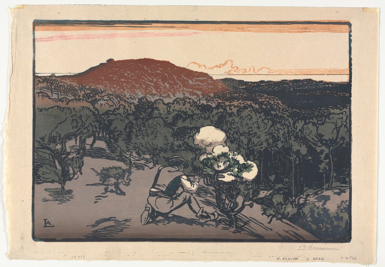 O Caçador furtivo, Dunas de Saint Jean de Mont, 1901. de Auguste Louis Lepère