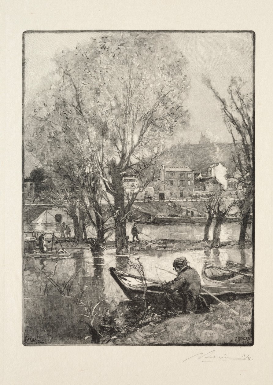 Um canto da ilha de Billancourt. de Auguste Louis Lepère