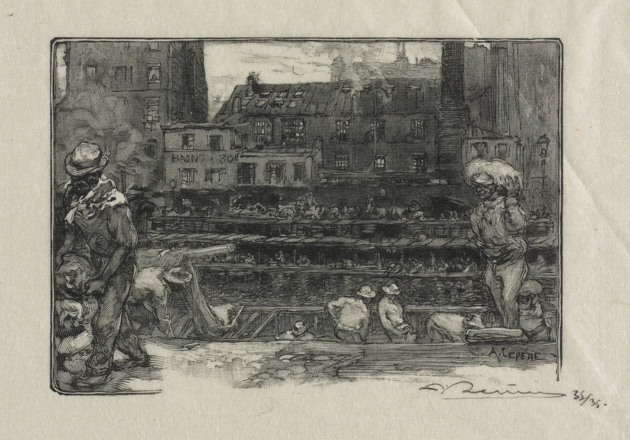 Descarregadores do Canal de Gesso St. Martin, 1890. de Auguste Louis Lepère