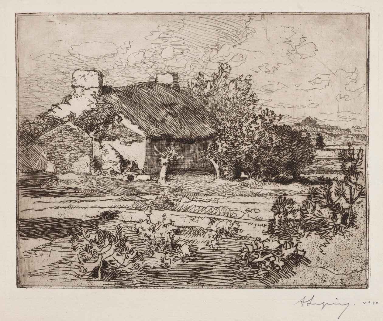 Vielle Bourrine, Maison du Marais, Vendée, 1892. de Auguste Louis Lepère