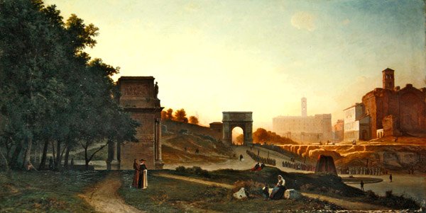 O Fórum ao pôr do sol, 1865 de Auguste Paul Charles Anastasi