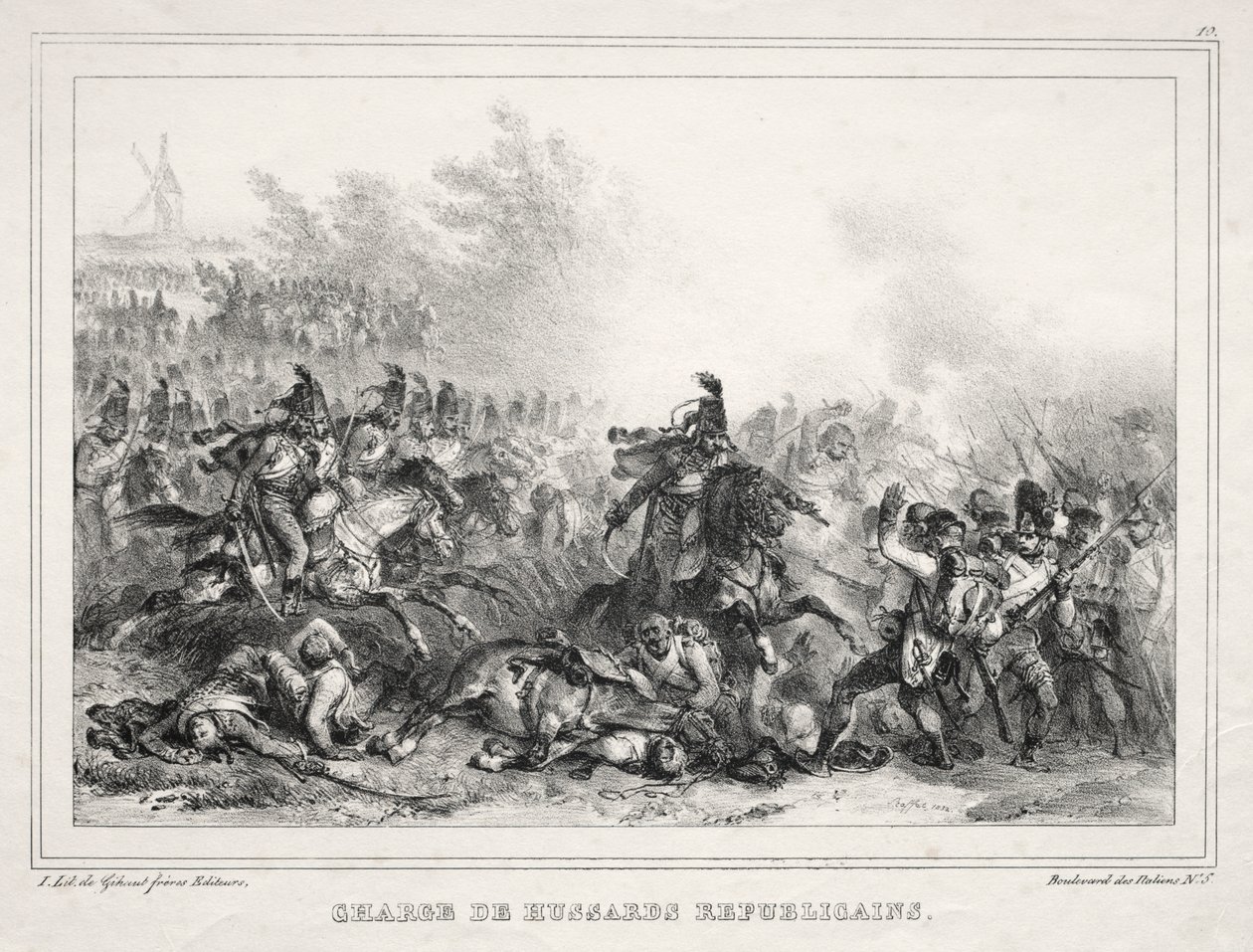 Álbum de 1833: Charge of Republican Hussars de Auguste Raffet
