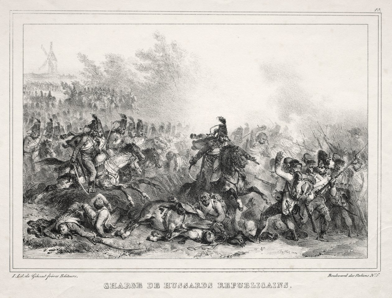 Álbum de 1833: Charge of Hussars Republican, 1832. de Auguste Raffet