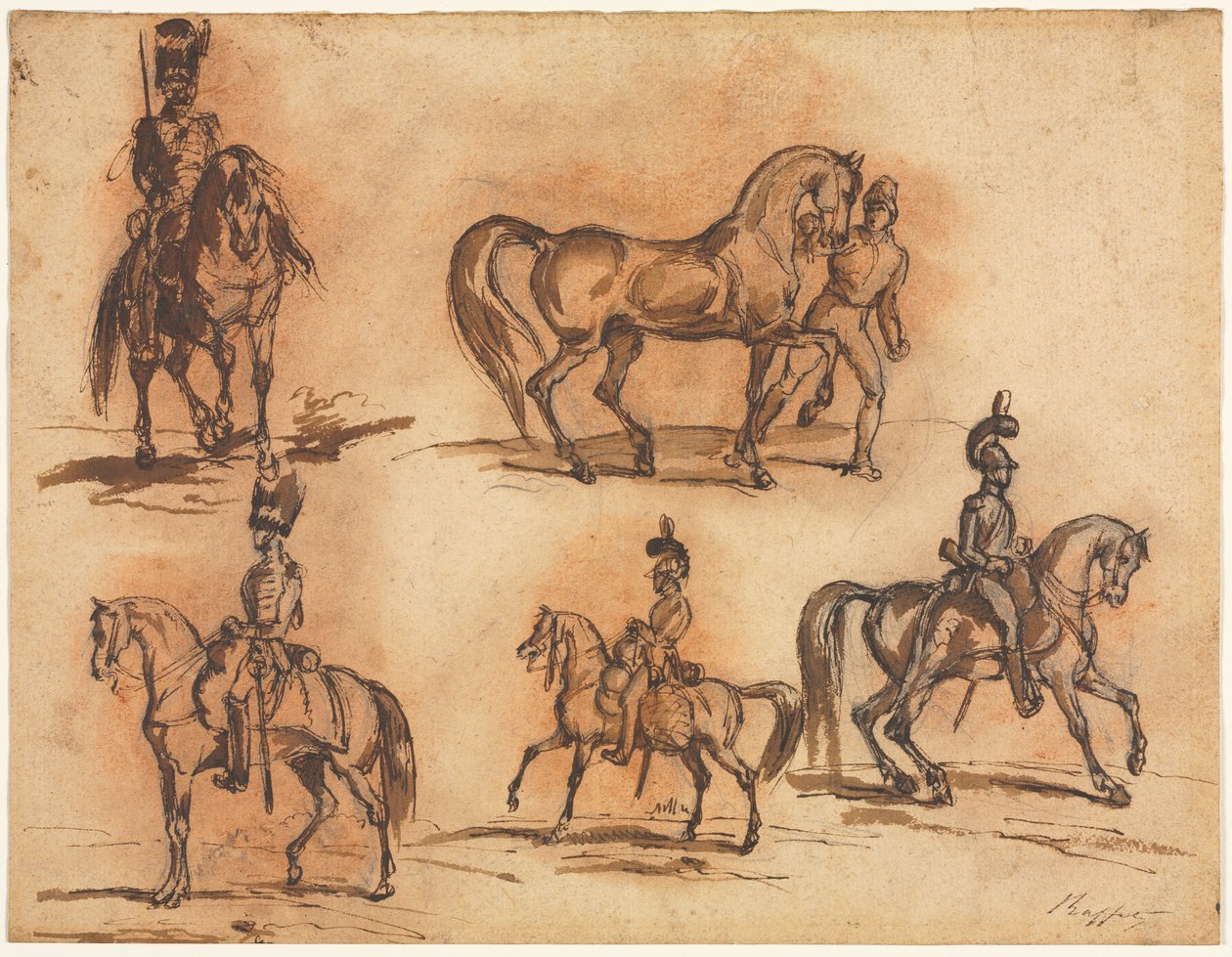 Cinco Estudos Equestres: Cavaleiros de Auguste Raffet