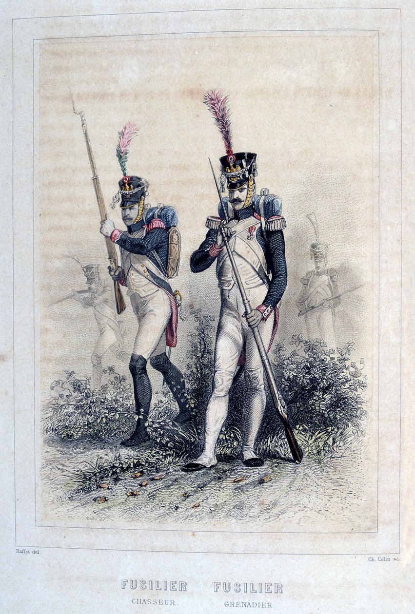 Granadeiro Fusilier e Fusilier Chasseurs, 1859. de Auguste Raffet