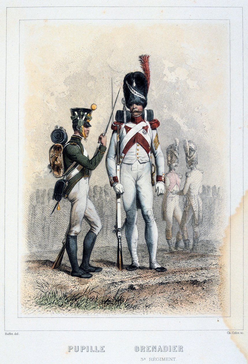 Granadeiro e Aluno do 3º Regimento, 1859. de Auguste Raffet