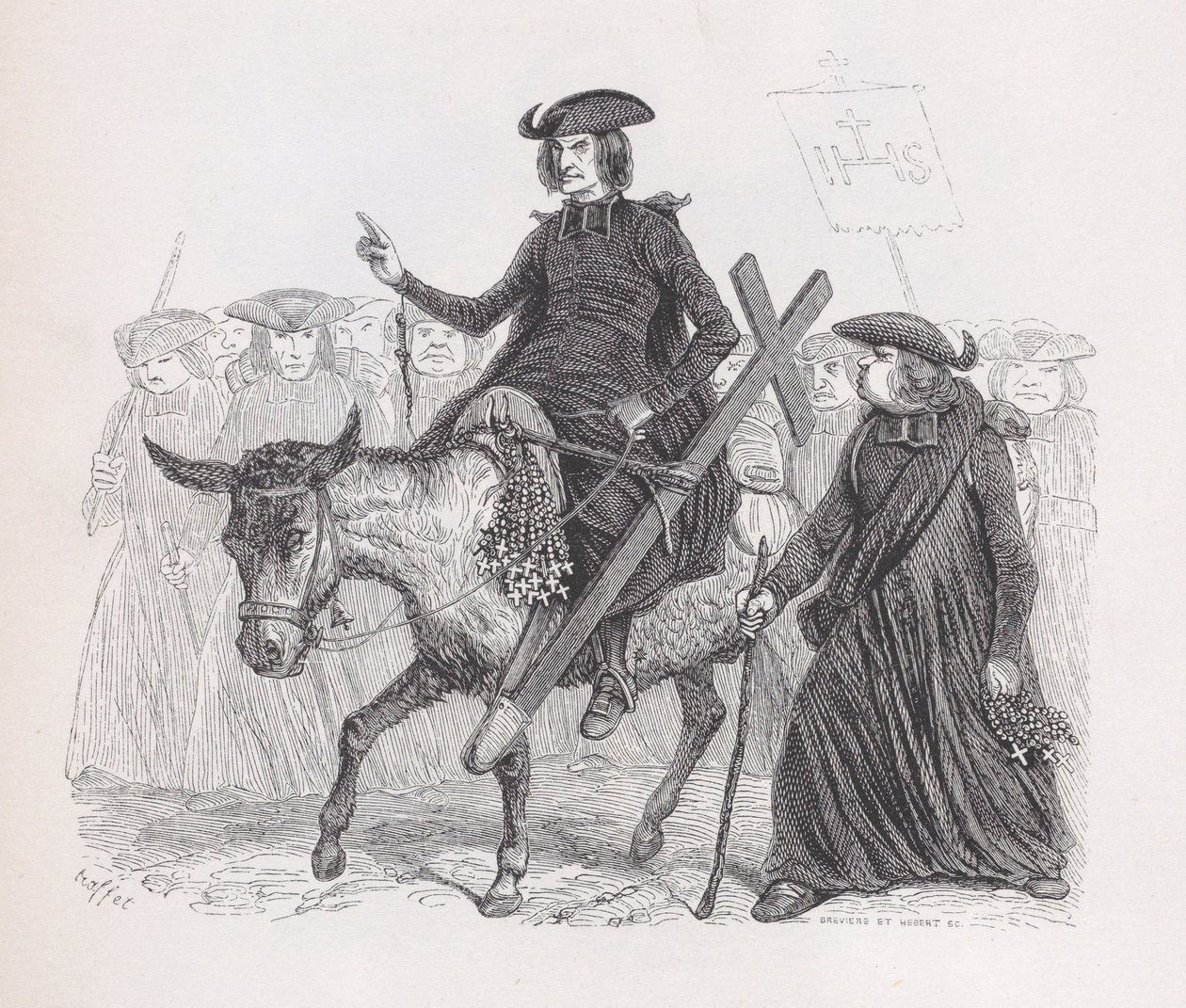 Os missionários de The Complete Works of Béranger, 1836. de Auguste Raffet