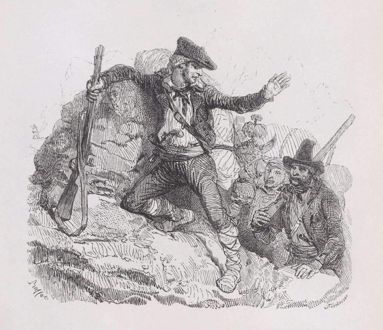 Os contrabandistas, de The Complete Works of Béranger, 1836 de Auguste Raffet