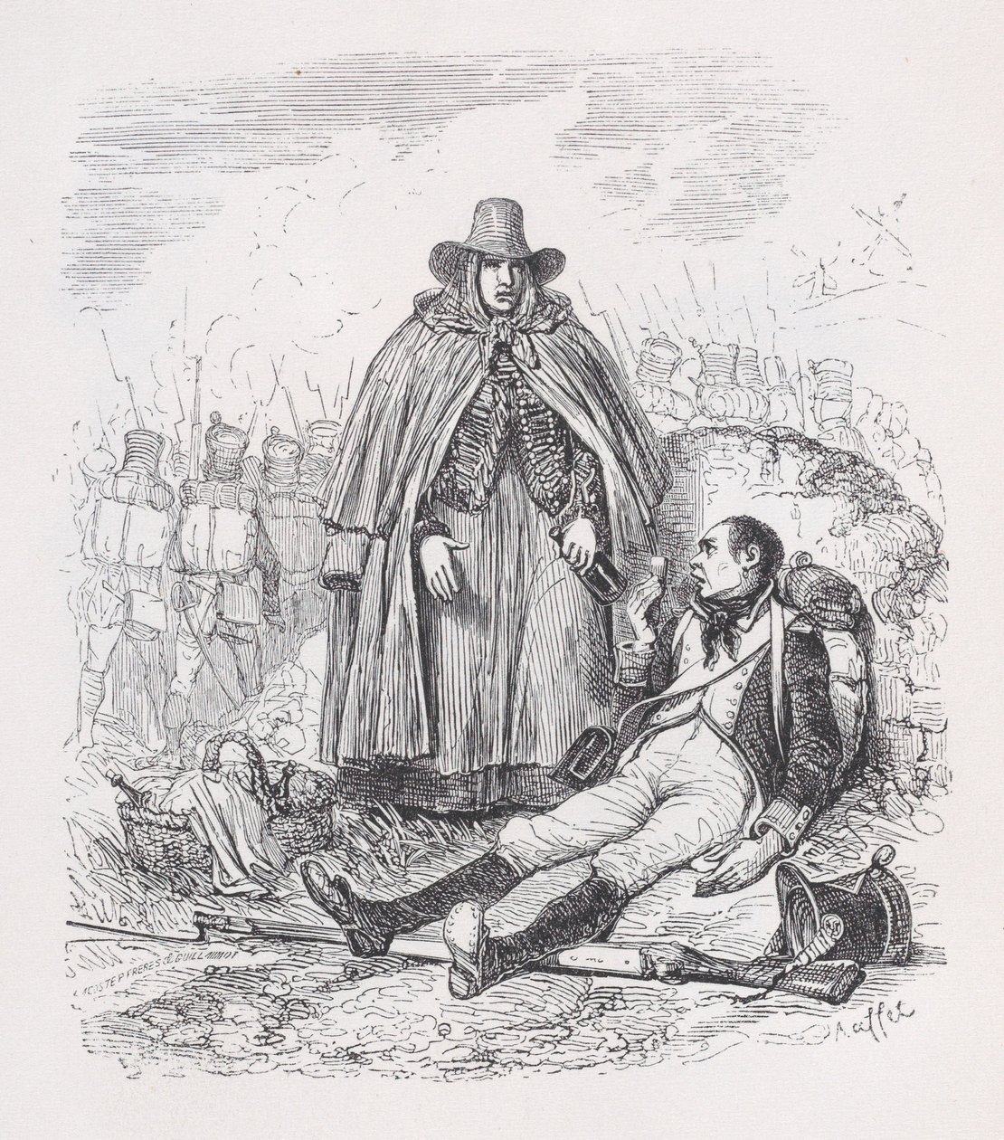 O Vivandière de The Complete Works of Béranger, 1836. de Auguste Raffet