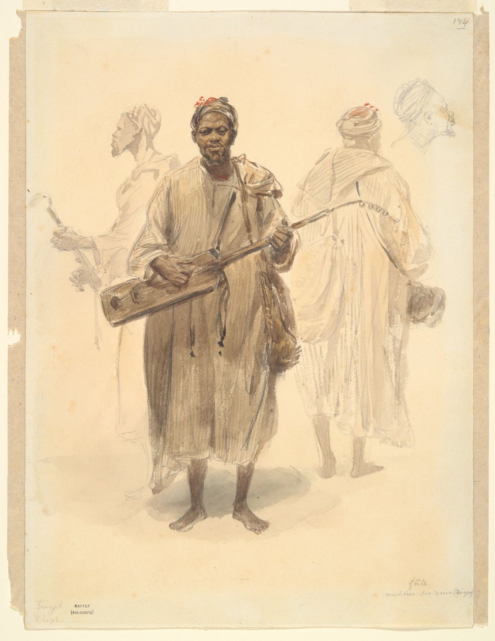 Um músico de rua mouro em Tânger de Auguste Raffet