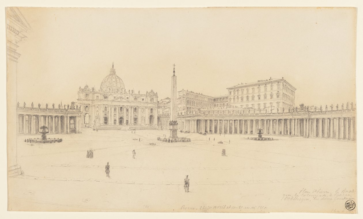 Vista da Praça de São Pedro, Roma de Auguste Raffet