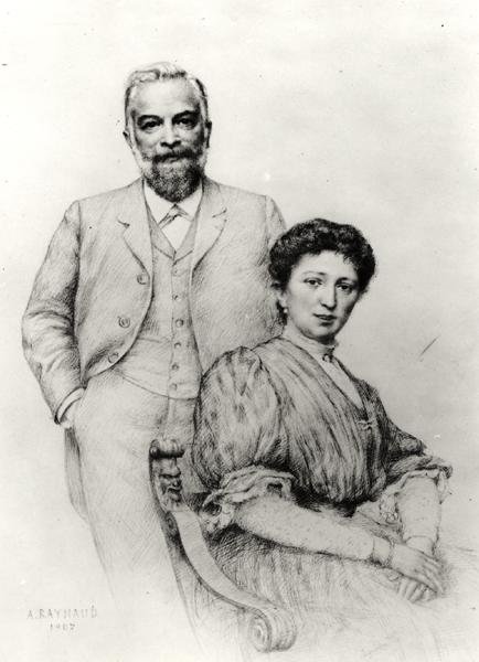 Adolfo Giraudon (1849-1929) e sua esposa, Claire, 1907 de Auguste Raynaud