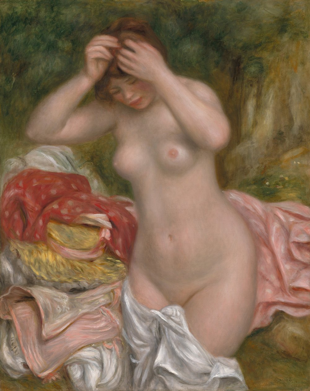 Banhista arrumando o cabelo de Auguste Renoir