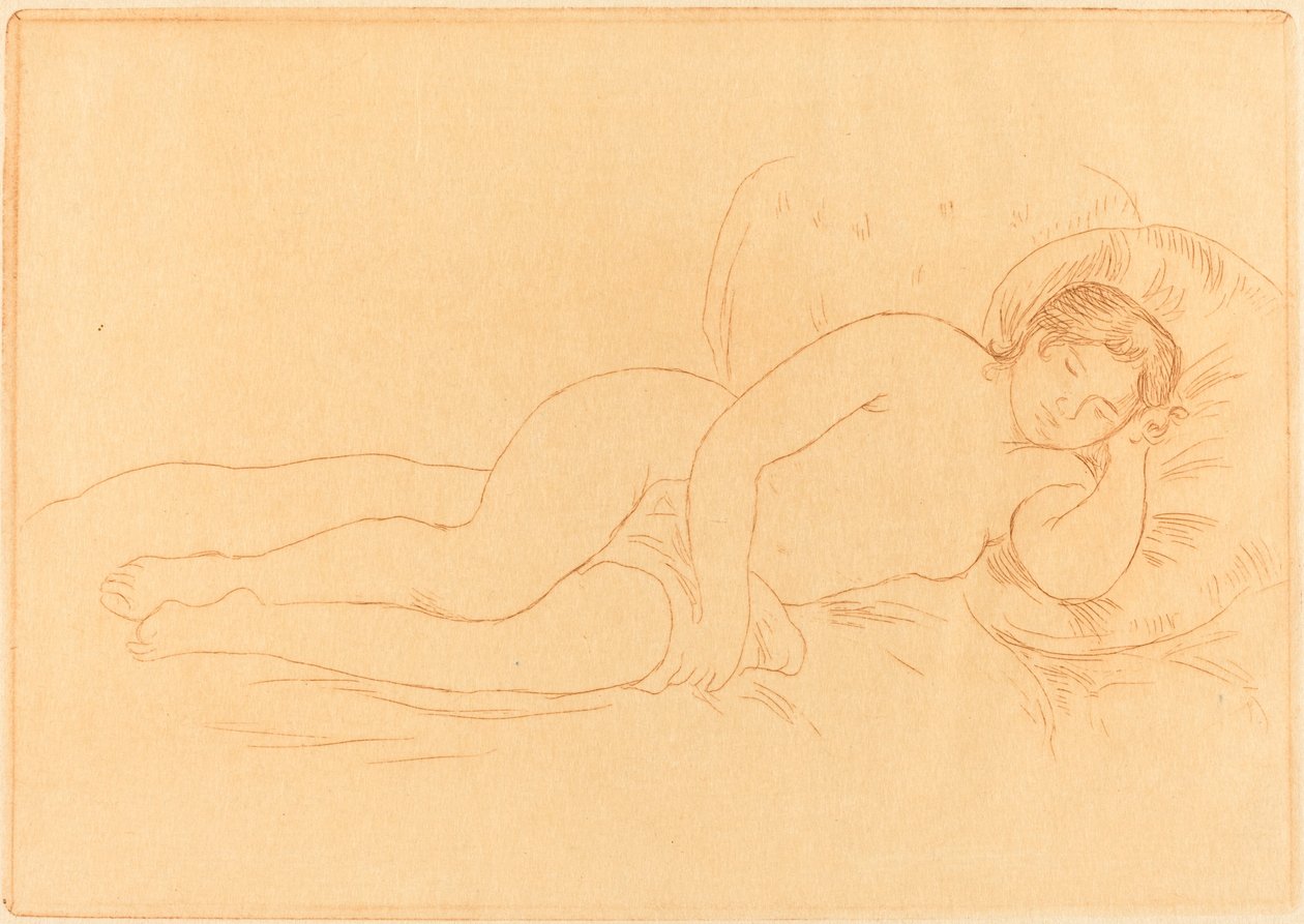 Nu feminino reclinado (Femme nue couchee) de Auguste Renoir