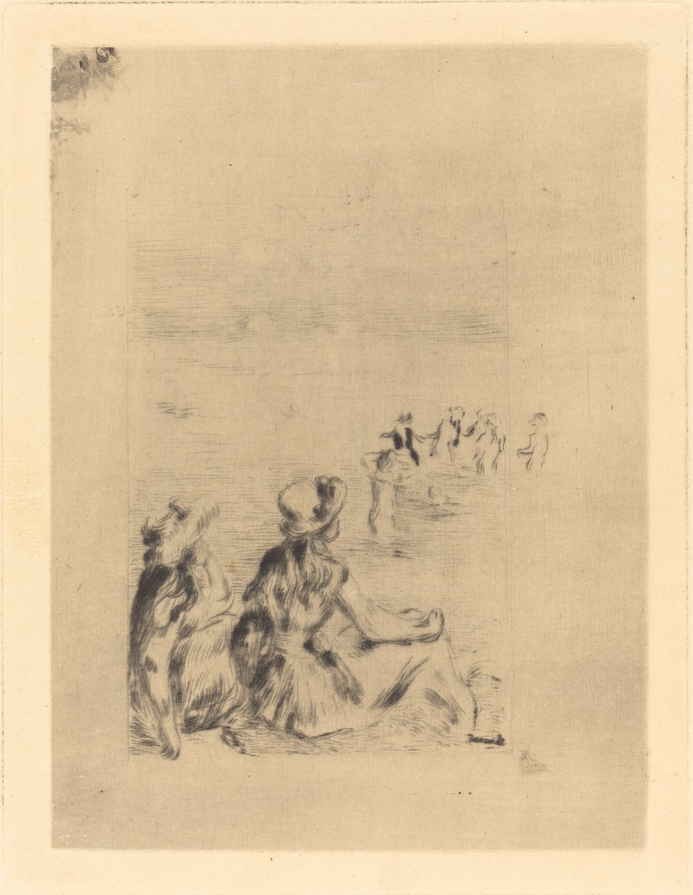 Na Praia - Em Berneval (Sur la plage - a Berneval) de Auguste Renoir