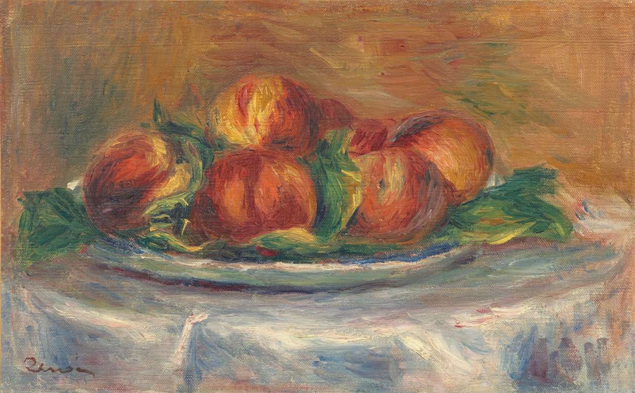 Pêssegos em um prato de Auguste Renoir