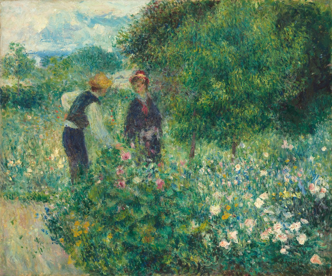 Colhendo flores de Auguste Renoir