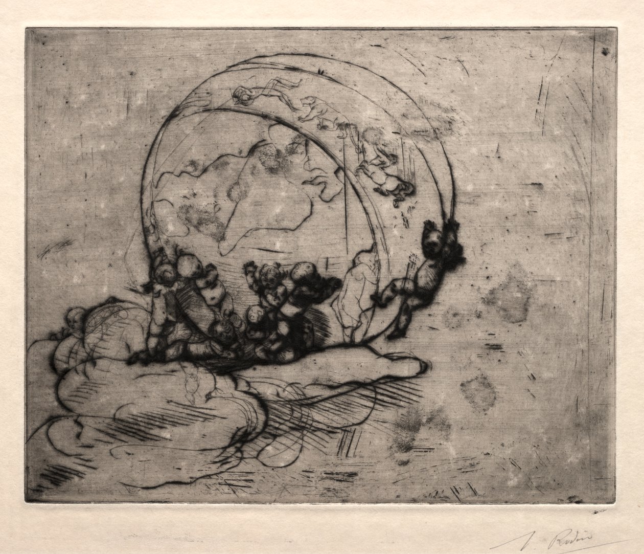 Cupidos liderando o mundo de Auguste Rodin